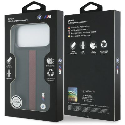 8. BMW M Perforated Stripe Logo MagSafe Case für iPhone 17 Pro Max – Rot