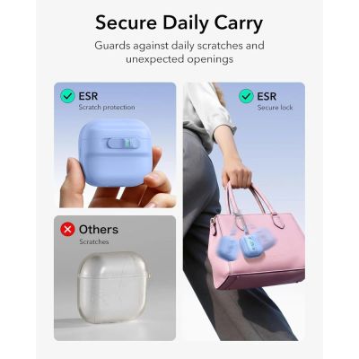 5. Hülle ESR Pulse HaloLock MagSafe für Apple AirPods 4 / 5 - hellblau