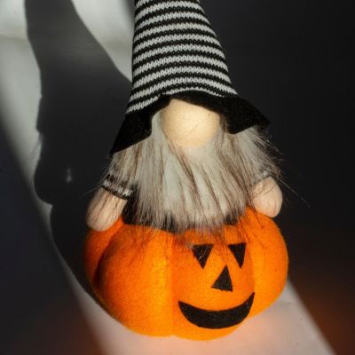 3. Dekorative Kürbisfigur, 35 cm, LED, Halloween-Orange