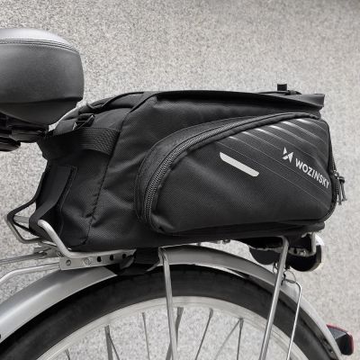 13. Wozinsky Fahrrad-Gepäckträgertasche mit Schultergurt, 9 l (Regenschutz inklusive), Schwarz (WBB22BK)