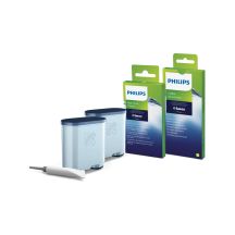 Zestaw akcesoriów do czyszczenia ekspresów Philips CA6707/10 (2 wkłady filtra AquaClean, 6 saszetek ze środkiem do czyszczenia obiegu mleka, 6 tabletek do usuwania oleju kawowego, Smar)