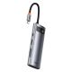 2. Baseus Metal Gleam Series multifunktionaler USB HUB 7in1 Typ C HDMI TF PD Kartenleser grau (WKWG020113)