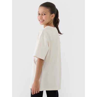 2. Mädchen-Oversize-T-Shirt, einfarbig, Größe 4F 4FJWSS25TTSHF1851-12S