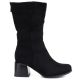 2. Schwarze Damen-Stiefeletten mit kurzem Absatz aus Wildleder, Modell Jezzi ASA269-7