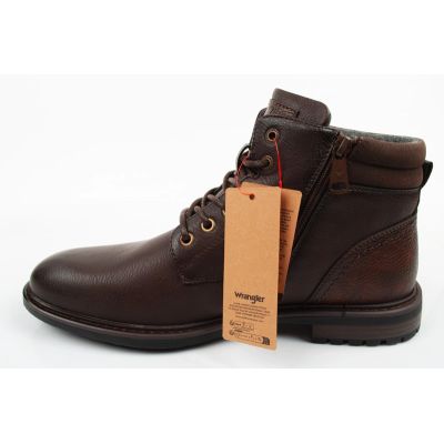 6. Wrangler Herrenschuhe George Stiefeletten, braune Stiefeletten mit Reißverschluss