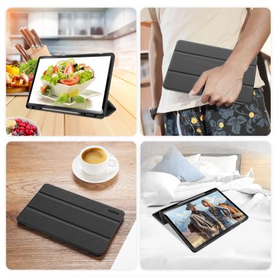 10. Dux Ducis Domo Öko-Lederhülle mit Ständer für Samsung Tab S10+ / S9+ / S9 FE+ – Schwarz