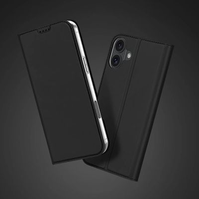12. Dux Ducis Skin Pro Hülle für iPhone 16 Plus mit Klappe und Kartenfach – Schwarz