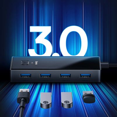 15. Baseus PioneerJoy 4xUSB-A 3.0 USB-C Hub – Grau
