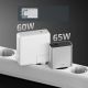 13. Cuktech 65W GaN 2xUSB-C 1xUSB-A Wandladegerät – Grau