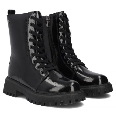 4. Damen-Ankle-Boots aus Lackleder, schwarz, Filippo DBT8288