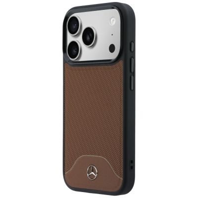 2. Mercedes Leder-Holzoptik- und Curve MagSafe-Hülle für iPhone 17 Pro Max – Braun