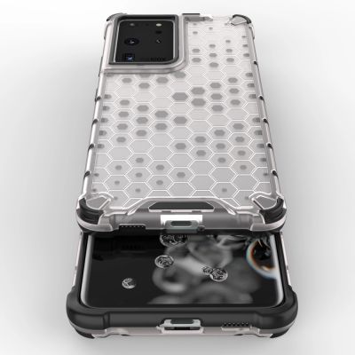 9. Gepanzerte Hülle mit Wabenstruktur und Gelrahmen für Samsung Galaxy S22 Ultra blau