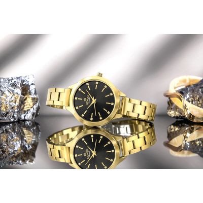 7. Giewont Saphirgold-Schwarze Damenuhr GW2720-B3