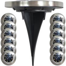 Solarlampe mit 8 SMD-LEDs zur Erdung, 12er-Set