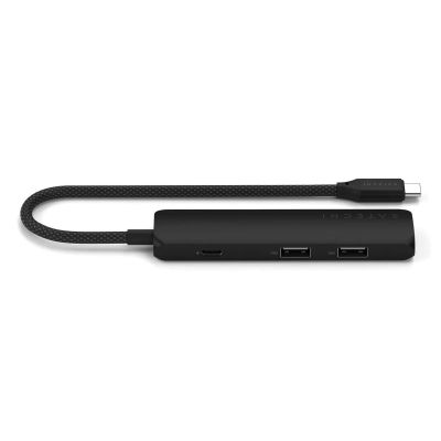 4. Satechi 4in1 USB-C Slim Multiport Adapter 4K - Aluminium-Adapter für USB-C-Mobilgeräte (USB-C, 4K HDMI, 2x USB-A) (schwarz)