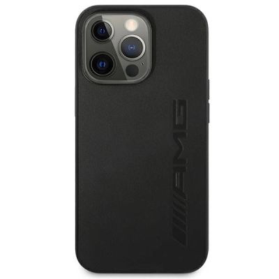 3. AMG AMHCP14XDOLBK iPhone 14 Pro Max 6,7 "schwarz / schwarz Hardcase Leder Hot Stamped