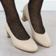 19. Sergio Leone W SK415B beige Pumps mit hohem Absatz