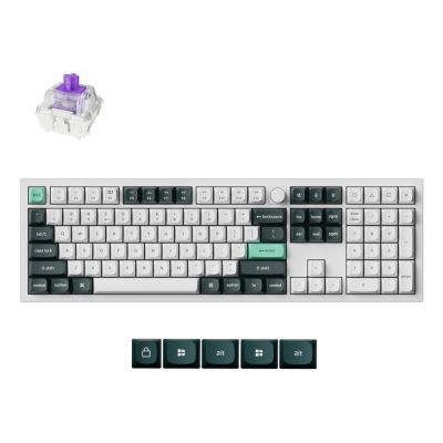 2. Keychron Q6 HE Gaming-Tastatur USB + RF Wireless + Bluetooth QWERTZ Dunkelgrün, Weiß