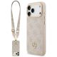 Guess 4G Strass Logo & Big Strap Metal Buttons MagSafe Case für iPhone 17 Pro Max - Pink
