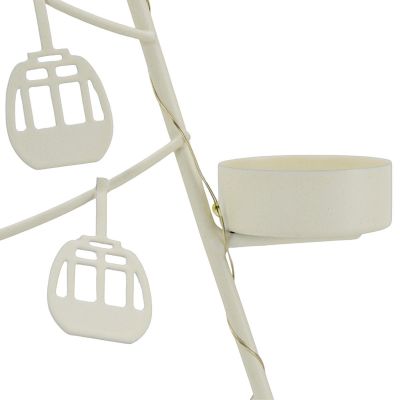 3. METALLER LED-WEIHNACHTSBAUM-KERZENHALTER 38 CM WEISS