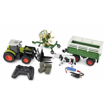 7. Amewi RC-Traktor mit XL-Zubehörpaket LiIon 500mAh grün/6+