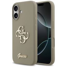 Guess Silikon Big 4G Script Case für iPhone 17 - Braun