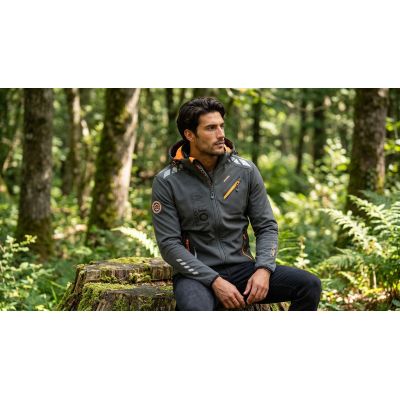 4. Herren-Softshelljacke Geographical Norway ROYAUTE MEN ASS A BS2 056 (WT1804H/GN-DARK GREY / ORANGE)