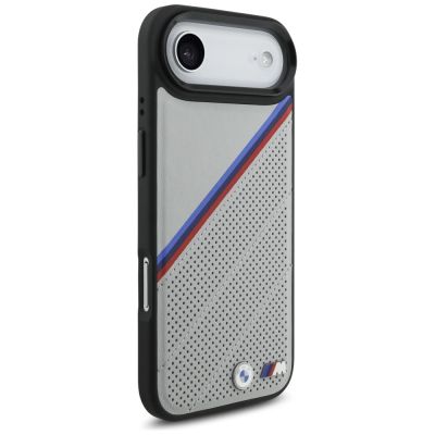 4. BMW M Tricolor Metal Logo MagSafe Case für iPhone 17 Air – Grau