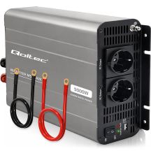 Qoltec MS Wave Spannungswandler | 12 V auf 230 V | 2500/5000 W | USB | Kompatibel mit LiFePO4-, GEL- und AGM-Akkus