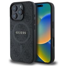 Guess 4G Ring Classic Logo MagSafe-Hülle für iPhone 16 Pro Max – Schwarz