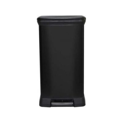 Curver 69073 50l Metall-Abfalleimer mit Pedal, schwarz