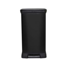 Curver 69073 50l Metall-Abfalleimer mit Pedal, schwarz