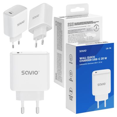 9. SAVIO LA-14 20W POWER DELIVERY 3.0 WANDLADEGERÄT, WEISS
