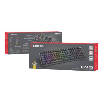 9. GENESIS THOR 404 USB QWERTY Tastatur Englisch Schwarz