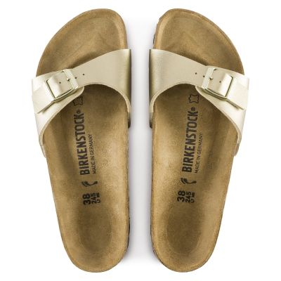 6. Birkenstock Madrid Birko-Flor Gold Damen Regular Wide Gold Flip-Flops (1016106)