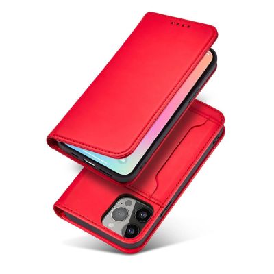 3. Magnetkartenhülle für iPhone 13 Pro Tasche Kartenetui Kartenhalter Rot