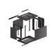 8. LANBERG Wandregalschrank 19" 9HE 600x450 Metalltür Schwarz (Bausatz) WF01-6409-00B