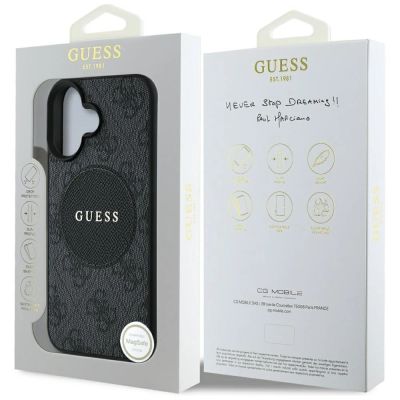 8. Guess 4G Circle Classic Logo MagSafe Hülle für iPhone 16 - Schwarz