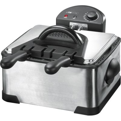Clatronic FR 3195 Fritteuse (4 l; 2000 W; Edelstahl)