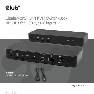 5. CLUB3D CSV-1585 KVM-Switch Schwarz