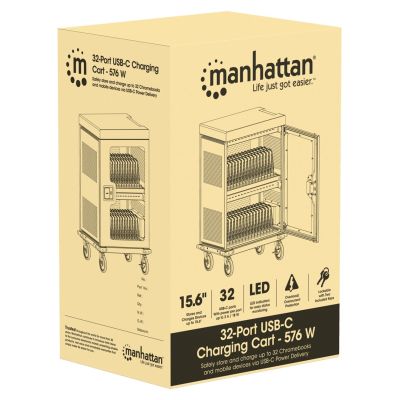 6. Manhattan 102353 Schrank für mobile Geräte, mobiler Geräteverwaltungswagen, Grau