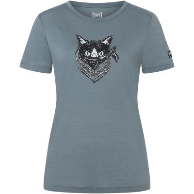 4. Damen-T-Shirt mit kurzen Ärmeln SUPER.NATURAL W BANDITO CAT TEE, grau