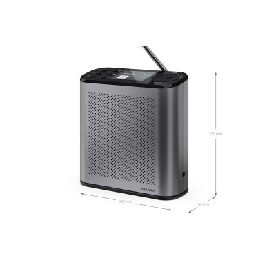 5. Sharp OSAKA DR-P530(GY) Tragbares Digitalradio mit USB-Anschluss, Bluetooth-Verbindung und UKW-Radio
