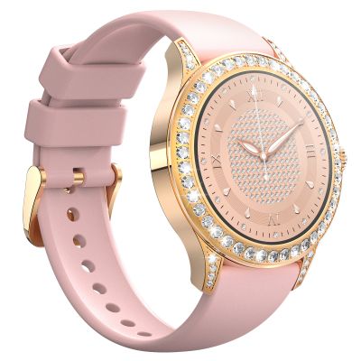 4. VELTORI VT360-1 Damen-Smartwatch, pinkes Silikonarmband