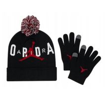 Jugend-Winterset mit Mütze und Handschuhen, Air Jordan Essential Pom Beanie Set, Schwarz - 9A0869-023