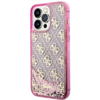 2. Guess, GUHCP14XLC4PSGP iPhone 14 Pro Max 6,7" rosa/rosa Hardcase Liquid Glitter 4G Transculent