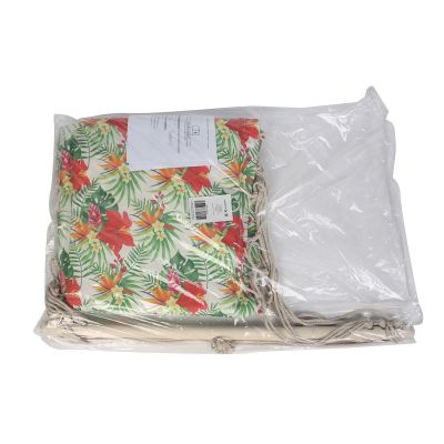 19. Brasilianischer Hängesessel 100x50CM NATURA mit genähtem tropischem Dschungelkissen