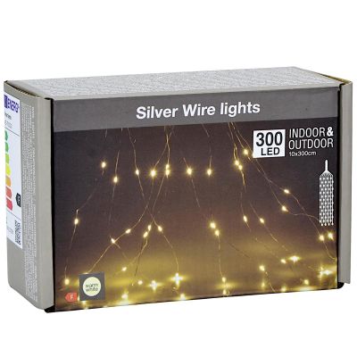 4. Weihnachtsbaumbeleuchtung, Lichtkaskade, Wasserfall, für den Außenbereich, 300 LEDs, warmweiß