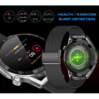 10. Rubicon RNCE88-1 Schwarze Smartwatch – Schwarzes Silikonarmband + Schwarzes Lederarmband