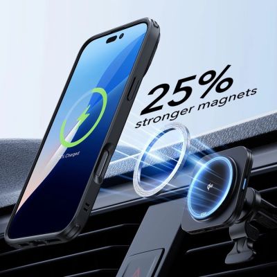 4. ESR Classic Hybrid Kickstand Halolock MagSafe + Hüllenset aus gehärtetem Glas für iPhone 16 – Schwarz